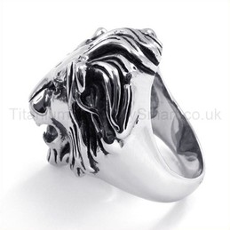 Classical Lion Head Titanium Ring 19245