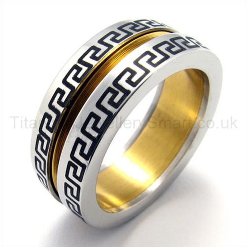 Golden Groove Titanium Ring 19273