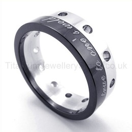 Hollowed Black Titanium Ring  19279