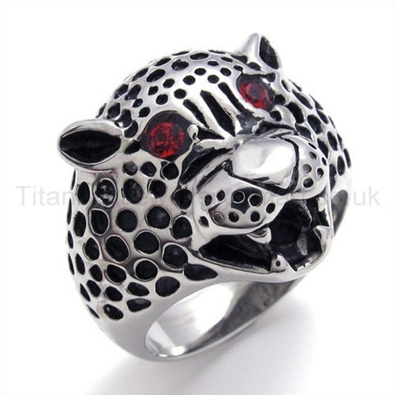 Leopard Head Titanium Ring 19850
