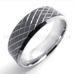 Black Spiritual Texture Titanium Ring 19947