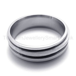 Silvery Pure Rotatable Titanium Ring 19988
