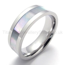 Silvery Titanium Ring 20014