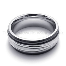 Waves Texture Titanium Ring 20083