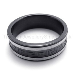 Grooves Texture Titanium Ring 20142