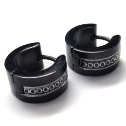 Black Titanium Loop Earrings 18094