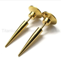Gold Hobnail Titanium Earrings 18453