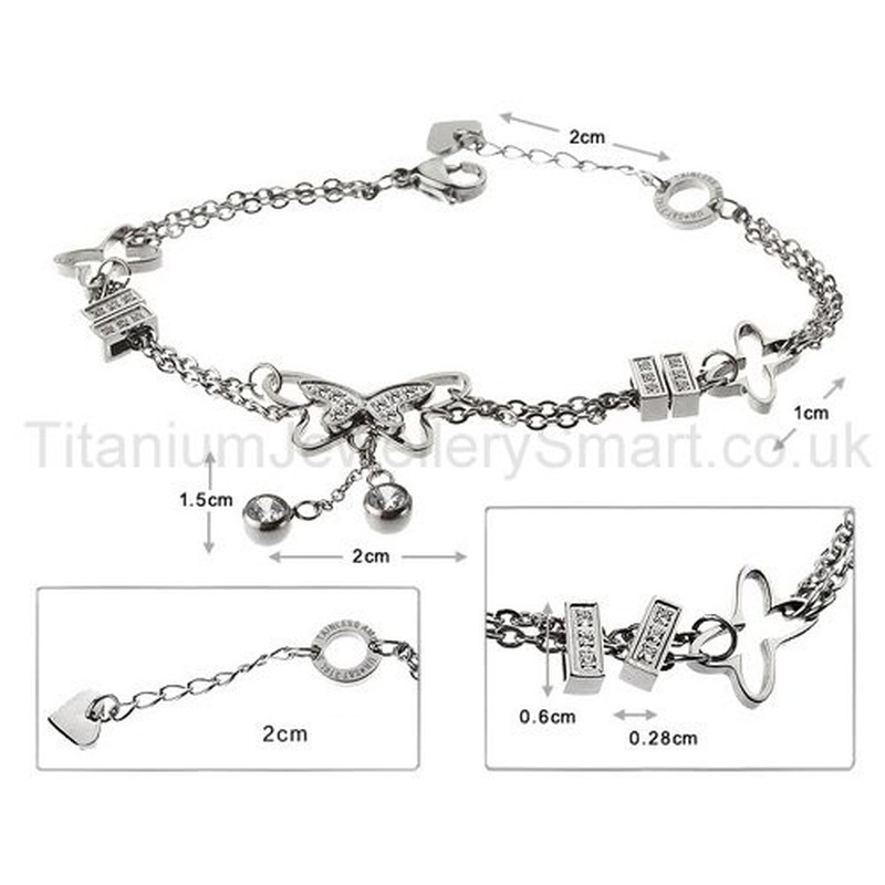 Flying Butterfly Titanium Bracelet