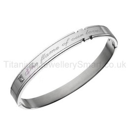 "The Flame of Our Love" Titanium Lovers Bracelets