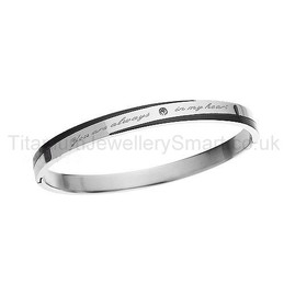 "You are alwarys in my heart" Titanium Bracelet