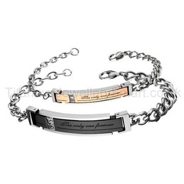 "The only one forever" Titanium Lovers Bracelets