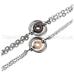 "I care for you so much" Titanium Lovers Bracelets