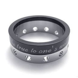 Half Black Titanium Ring 20919