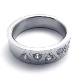Rhinestone Titanium Ring 20465