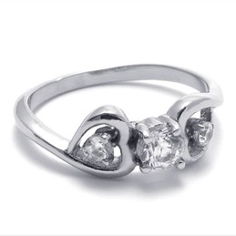 Rhinestone Titanium Ring for Women 20580