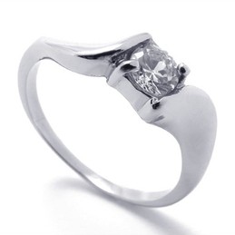 Rhinestone Women's Titanium Ring 20587