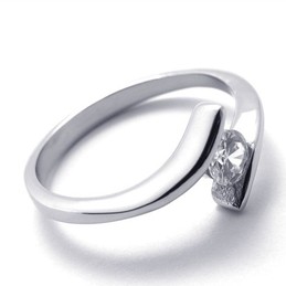 Rhinestone Titanium Ring for Women 20592