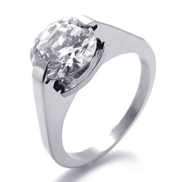 Rhinestone Titanium Ring 20596