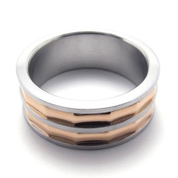 Coffee Gold Accent Titanium Ring 20809