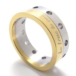 Half Gold Titanium Ring 20920