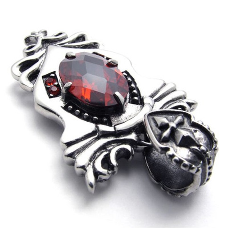 Red Rhinestone Titanium Pendant 20452