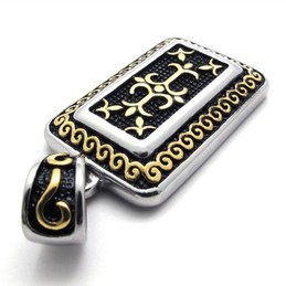 Gold Dog Tag Titanium Pendant 20470