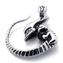 Black Rhinestone Titanium Pendant 20665