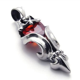 Red Rhinestone Titanium Pendant 20668