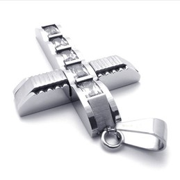 Cross Rhinestone Titanium Pendant 20750