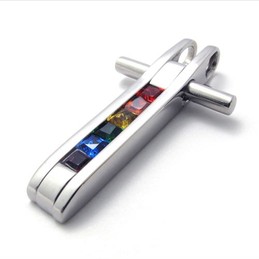 Titanium Pendant with Colorful Zircons 21087