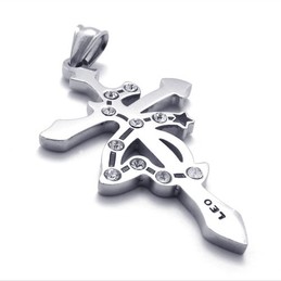 Leo Titanium Pendant with Rhinestones 21172