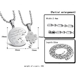 Titanium Silver Clover Lovers Pendants with Rhinestones and Free Chains C599