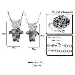 Titanium Bear "Eternal & Love" Lovers Pendants with Free Chains C446
