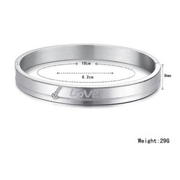 Tatanium "Love" Couple Bangles with Rhinestones C874