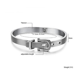 Tatanium Belt Bangle with Adjustable Length C969