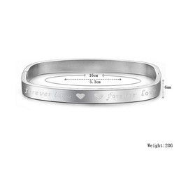 Tatanium Square "Foreverlove" Couple Bangles C865
