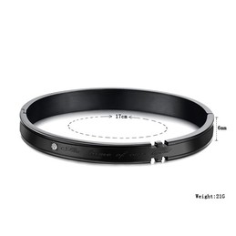 Tatanium Couple Bangles with Rhinestones (Black,Rose Gold) C731