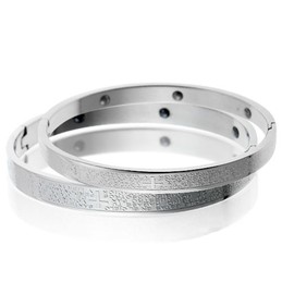 Tatanium Cross Magnetic Energy Health Couple Bangles C716