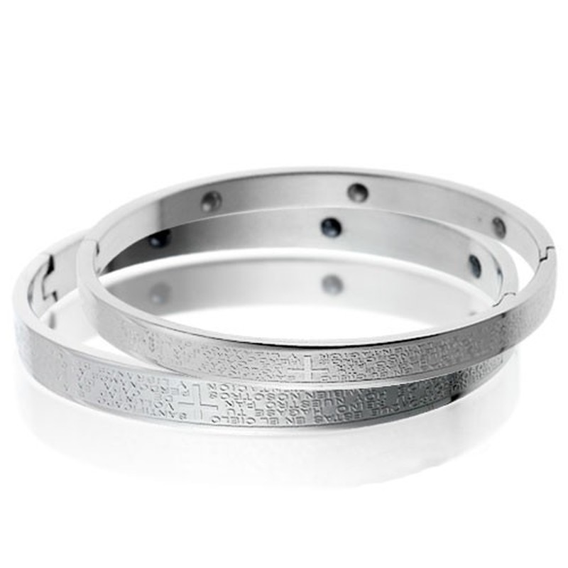 Tatanium Cross Magnetic Energy Health Couple Bangles C716