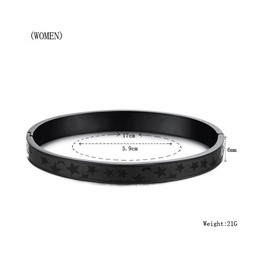 Tatanium Black Stars Couple Bangles C863