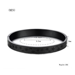 Tatanium Black Stars Couple Bangles C863