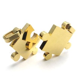 Titanium Gold Couples Pendant Necklace Matching Set Gift (Free Chain)(One Pair)