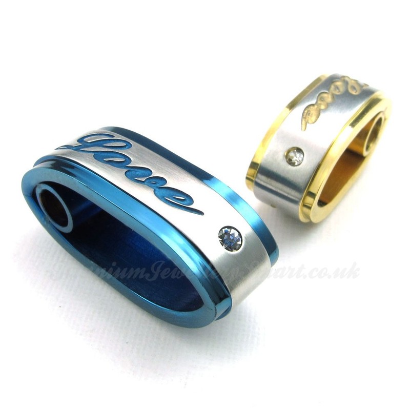 Titanium Blue Couples Pendant Necklace (Free Chain)(One Pair)