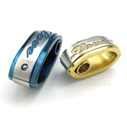 Titanium Blue Couples Pendant Necklace (Free Chain)(One Pair)