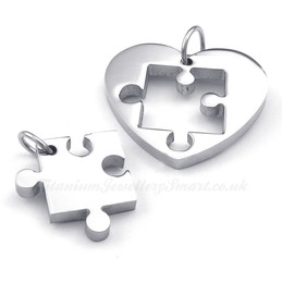 Titanium Couples Sign And Symbol Pendant Necklace (Free Chain)(One Pair)