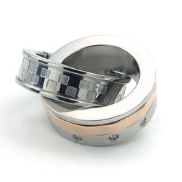 Eternal Love Titanium Couples Interlocking Rings Pendant Necklace (Free Chain)(One Pair)