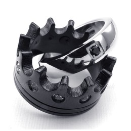 Titanium Imperial Crown Rings Couples Pendant Necklace (Free Chain)(One Pair)