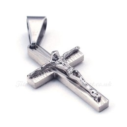 Women's Titanium Cross Pendant Necklace (Free Chain)