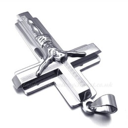Jesus Titanium Cross Pendant Necklace (Free Chain)