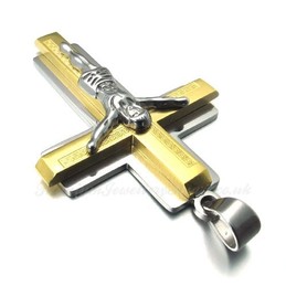 Jesus Titanium Cross Pendant Necklace (Free Chain)